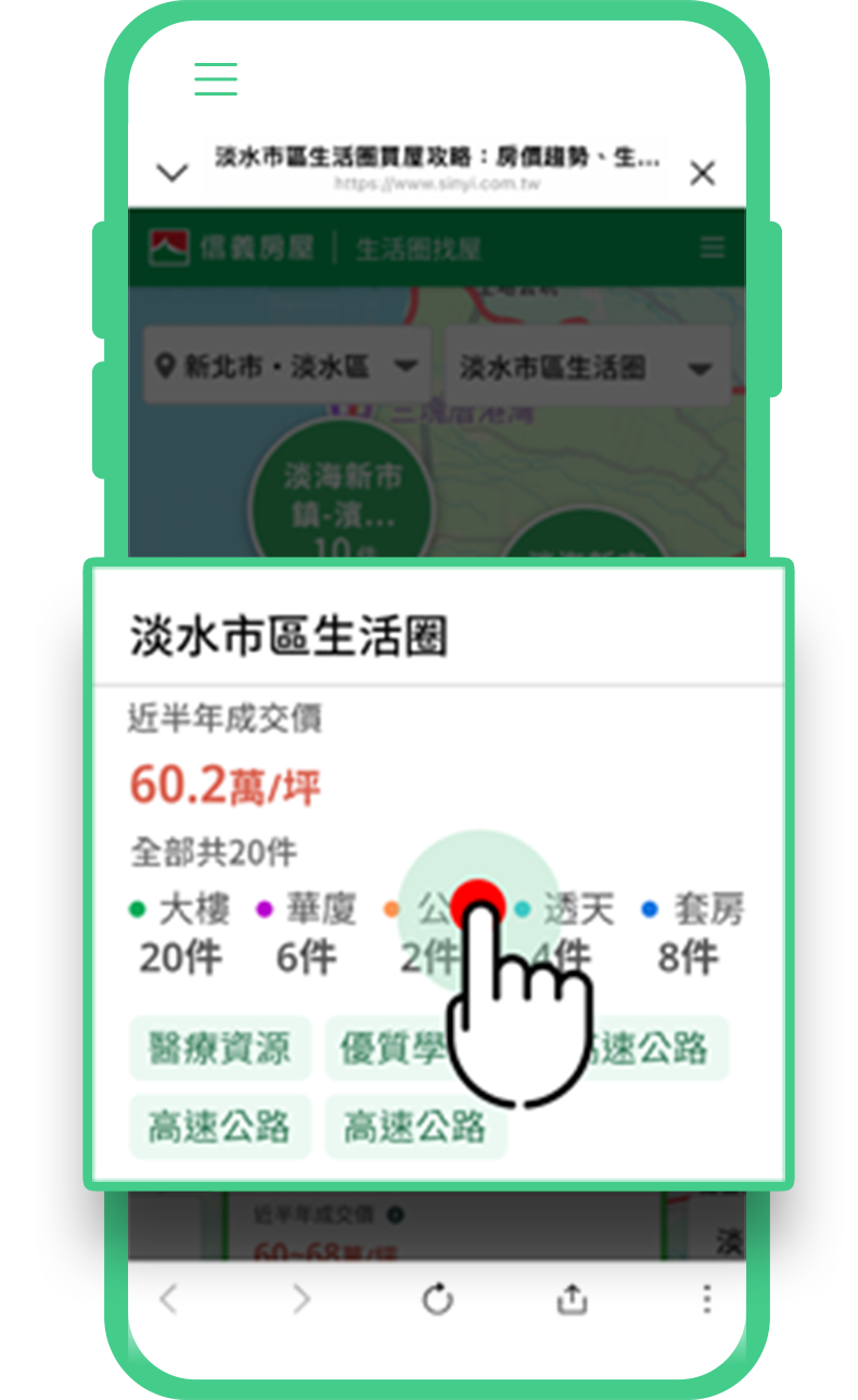 02 生活圈找屋 手機示意圖